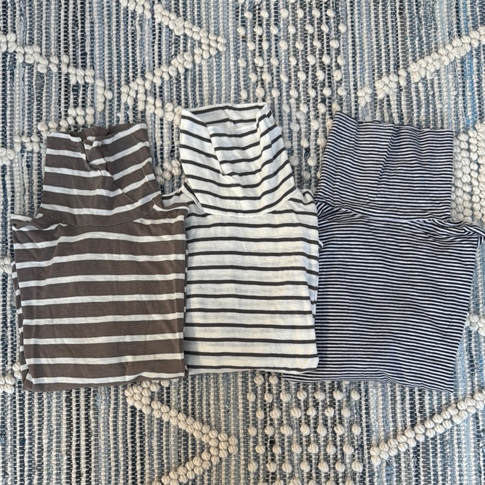 Madewell Whisper Cotton Turtleneck Striped Turtleneck Set of 3